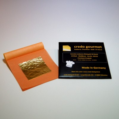 Feines essbares Blattgold 23 Karat - 50 x 50 mm