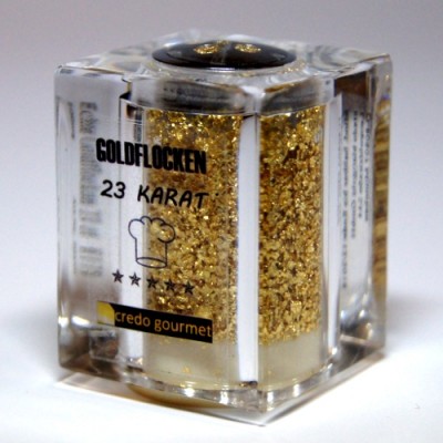 Pojemnik Deluxe z jadalnym złotem płatkowym 23 karaty – 100 mg